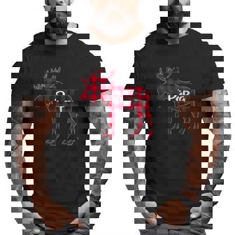 Mens Red Plaid Papa Moose Xmas Red Buffalo Family Pajama Big and Tall Men T-shirt | Mazezy
