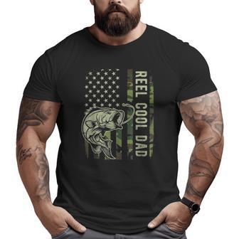 Mens Reel Cool Dad Camouflage American Flag Father's Day Big and Tall Men T-shirt | Mazezy AU