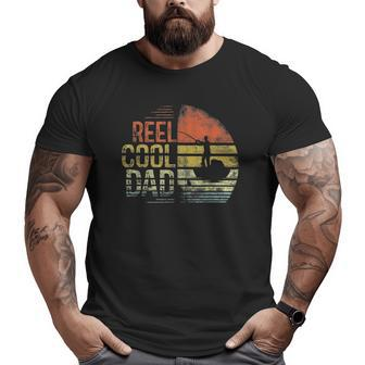 Mens Reel Cool Dad Fisherman Daddy Father Day Fishing Big and Tall Men T-shirt | Mazezy