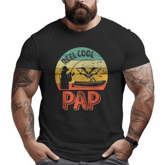 Mens Reel Cool Pap Fisherman Christmas Father's Day Big and Tall Men T-shirt | Mazezy