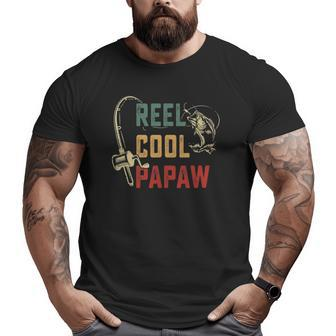 Mens Reel Cool Papaw Vintage Fisherman Father's Day Big and Tall Men T-shirt | Mazezy UK