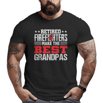 Mens Retired Firefighter Grandpa Fireman Retirement Big and Tall Men T-shirt | Mazezy