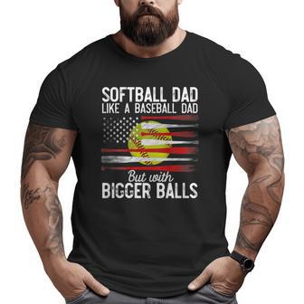 Mens Softball Dad Like A Baseball Dad Definition On Back Big and Tall Men T-shirt | Mazezy
