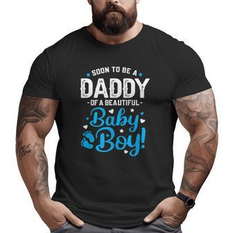 Mens Soon To Be A Daddy Of A Baby Boy New Dad Expecting Father Big and Tall Men T-shirt | Mazezy UK