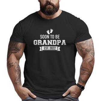 Mens Soon To Be Grandpa Est 2022 Ver2 Big and Tall Men T-shirt | Mazezy
