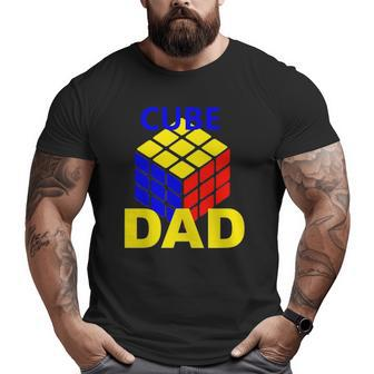 Mens Speed Cube Cuber Dad Men Puzzle Cubing Father Big and Tall Men T-shirt | Mazezy
