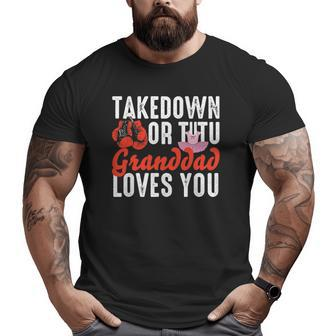 Mens Takedown Or Tutu Granddad Loves You Boxing Gender Reveal Big and Tall Men T-shirt | Mazezy