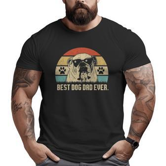 Mens Vintage Best English Bulldog Dad Ever Father's Day Big and Tall Men T-shirt | Mazezy
