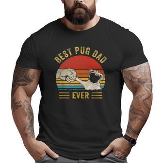 Mens Vintage Best Pug Dad Ever Pug Lover Father's Day Big and Tall Men T-shirt | Mazezy