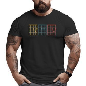 Mens Vintage Guitar Chord Dad Essential Big and Tall Men T-shirt | Mazezy