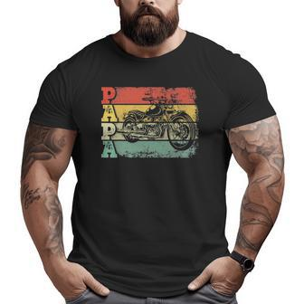 Mens Vintage Motorcycle Papa Biker Motorcycle Rider Father's Day Big and Tall Men T-shirt | Mazezy