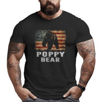 Mens Vintage Poppy Bear Poppy Father's Day Dad Big and Tall Men T-shirt | Mazezy