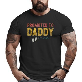 Mens Vintage Promoted To Daddy Est 2022 Father's Day Tee Big and Tall Men T-shirt | Mazezy