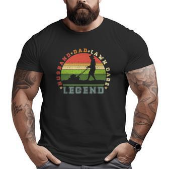 Mens Vintage Retro Husband Dad Lawn Care Legend Big and Tall Men T-shirt | Mazezy
