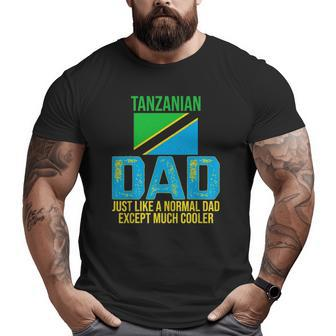 Mens Vintage Tanzanian Dad Tanzania Flag For Father's Day Big and Tall Men T-shirt | Mazezy