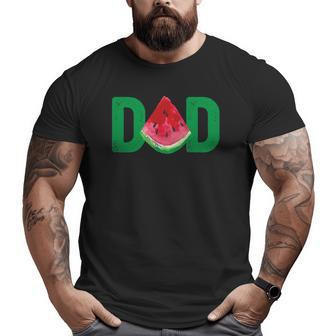 Mens Watermelon Dad For Watermelon Lovers Watermelon Themed Big and Tall Men T-shirt | Mazezy