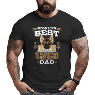 Mens World's Best German Shepherd Dad Dog Owner Big and Tall Men T-shirt | Mazezy