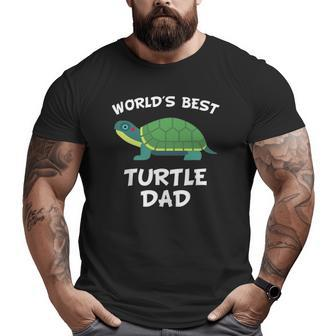 Mens World's Best Turtle Dad Turtle Owner Big and Tall Men T-shirt | Mazezy