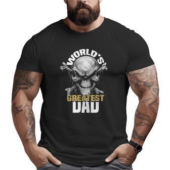 Mens World's Greatest Dad Skull Big and Tall Men T-shirt | Mazezy