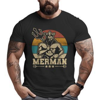 Merdaddy Mermaid Dad Costume Fathers Day Party Outfit Merman Big and Tall Men T-shirt | Mazezy