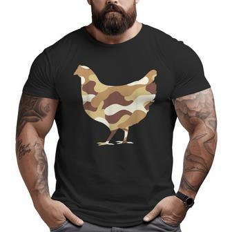 Military Chicken Camo Men Print Us Hen Fowl Veteran Big and Tall Men T-shirt | Mazezy