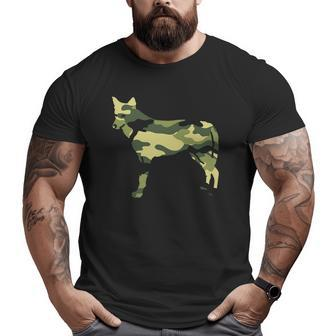Military Coyote Camo Men Print Us Wolf Pup Veteran Big and Tall Men T-shirt | Mazezy