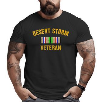 Military Desert Storm Veteran Service Ribbon Gulf War Big and Tall Men T-shirt | Mazezy