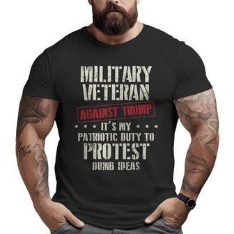 Military Veterans Against Trump Anti Cool Democrat Big and Tall Men T-shirt | Mazezy