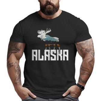 Moose Alaska Last Frontier Alaska Big and Tall Men T-shirt | Mazezy