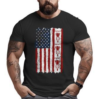Motocross American Flag Motorcycle Tire Tracks Off Road Big and Tall Men T-shirt | Mazezy