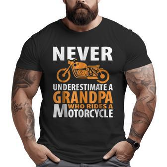 Motorcycle Grandpa Who Rides Biker Men Dad Big and Tall Men T-shirt | Mazezy