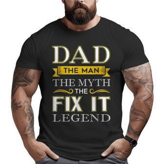 Mr Fix It Dad Fathers Day Handy Man Big and Tall Men T-shirt | Mazezy