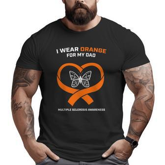Ms Butterfly Father Dad Multiple Sclerosis Awareness Big and Tall Men T-shirt | Mazezy