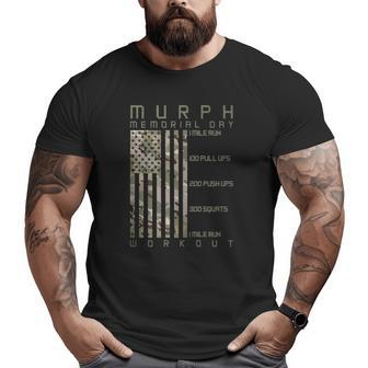 Murph Memorial Day Workout Wod Cam Multi Camo Flag Vertical Big and Tall Men T-shirt | Mazezy CA