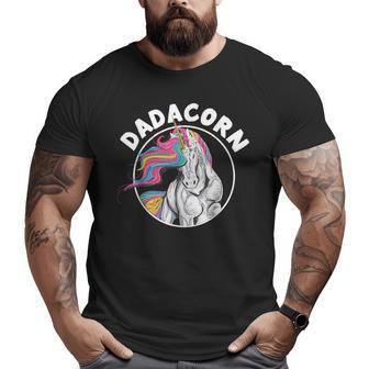 Muscle Body Build Unicorn Dad Dada Corn Daddy Muscle Big and Tall Men T-shirt | Mazezy
