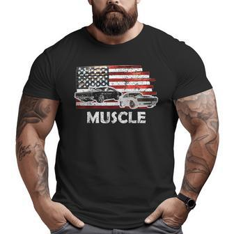 Muscle Car Lover American Flag 4Th Of July Independence Big and Tall Men T-shirt | Mazezy