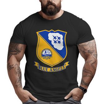 Navy Blue Angels Air Show Military Veteran Patch Big and Tall Men T-shirt | Mazezy