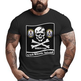 Navy Submarine Uss Rhode Island Ssbn740 Skull Flag Big and Tall Men T-shirt | Mazezy UK