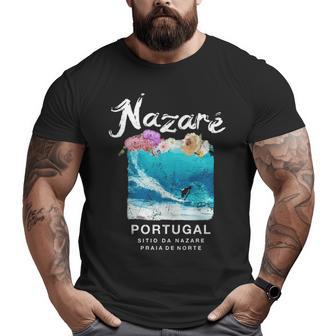 Nazare Portugal Big Wave Surfing Vintage Surf Big and Tall Men T-shirt | Mazezy