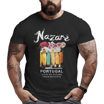 Nazare Portugal Surfing Vintage Big and Tall Men T-shirt | Mazezy