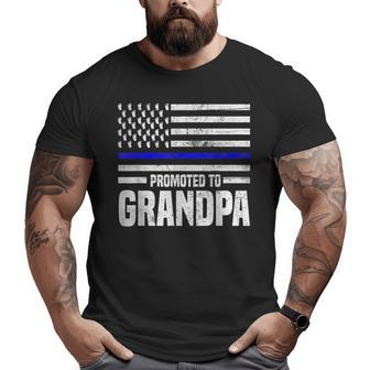 New First Time Grandpa To Be Police Law Enforcement T Big and Tall Men T-shirt | Mazezy