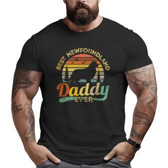 Newfoundland Dad Best Daddy Dog Lover Retro Vintage Big and Tall Men T-shirt | Mazezy