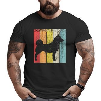 Norwegian Elkhound Vintage Dog Retro Style Big and Tall Men T-shirt | Mazezy