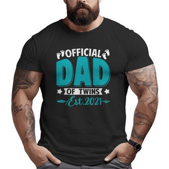 Official Dad Of Twins 2021 Twins Daddy Tee For Men Big and Tall Men T-shirt | Mazezy