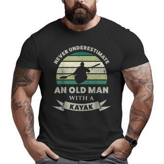 Old Man With A Kayak Dad Big and Tall Men T-shirt | Mazezy