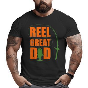 Orange Father`S Day For Fisherman Reel Great Dad Big and Tall Men T-shirt | Mazezy