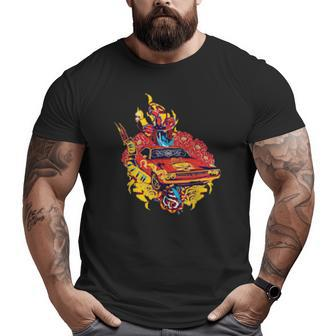 Orange Muscle Car Big and Tall Men T-shirt | Mazezy