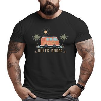 Outer Banks Dreaming Surfer Van Pogue Life Beach Palm Trees Big and Tall Men T-shirt | Mazezy