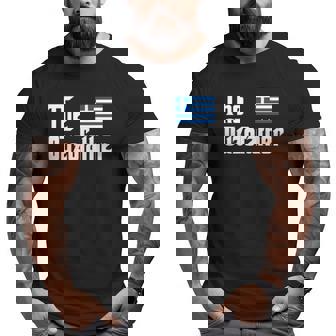 The Ouzo Father Greek Flag Big and Tall Men T-shirt | Mazezy