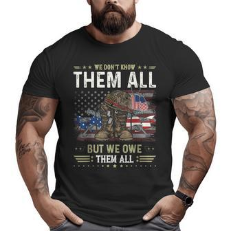 We Owe Them All Partiotic Veterans Day Memorial Day Big and Tall Men T-shirt | Mazezy